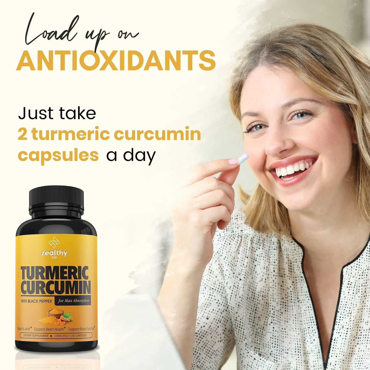 Turmeric Curcumin 1000mg - Joint & Mood Enhancer