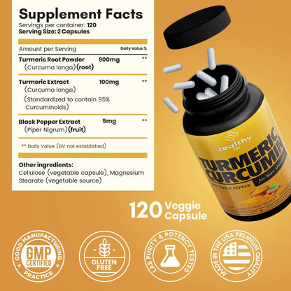 Turmeric Curcumin 1000mg - Joint & Mood Enhancer